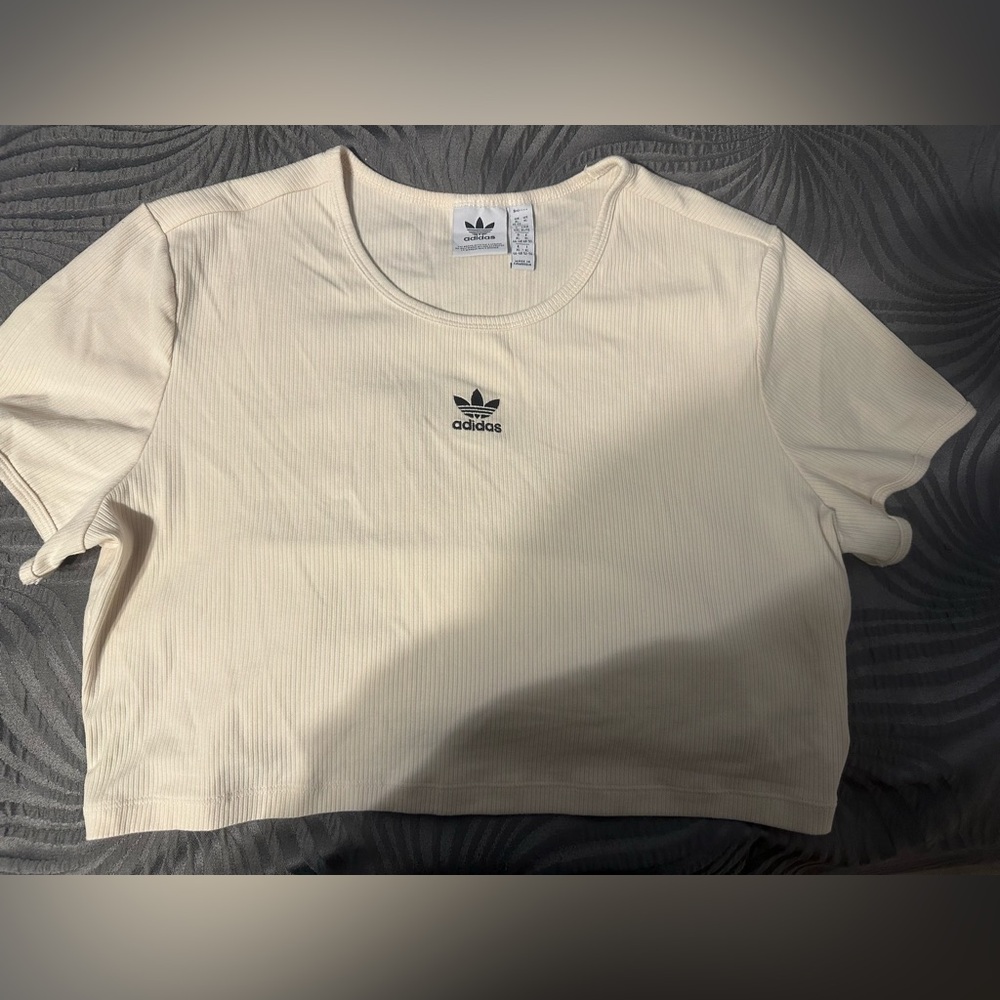 Adidas Off-White Ribbed Tee